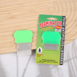 Sisir Hewan Peliharaan Baja Anti Karat Plastik Biru Tua Biru Muda Hijau Pink Kemasan Kantong OPP - Product Image 6