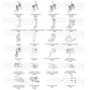 Hooeasy mái hiên tất cả các bộ phận động cơ khung gấp cánh tay con lăn ống hộp số tay quay xoắn thanh mái hiên phụ kiện - Product Image 1