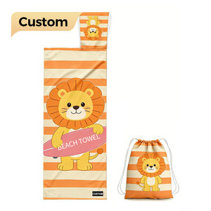 Grande serviette de plage <span class=keywords><strong>2</strong></span>-en-1 en microfibre ultra-absorbante, légère, haute densité, séchage rapide, toucher doux, pour usage quotidien domestique, avec sac de rangement - Product Image 1