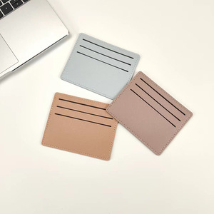 Portable women's short credit card sleeve clip, ultra-thin PU leather cardholder wallet, <b>ID</b> credit card <b>holder</b> - Product Image 3