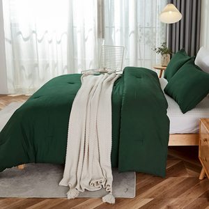 California Vua Emerald màu xanh lá cây sang trọng có thể giặt sợi nhỏ xuống thay thế đầy Polyester đầy <span class=keywords><strong>Comforter</strong></span> đặt cho khách sạn - Product Image 5