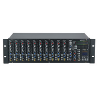 MDFX Professional 10 12 Channel Mixer Audio Bertenaga untuk Rak, Dilengkapi BT 250W Analog, Prosesor 16 Efek, Konsol Metal, EQ 3-Band