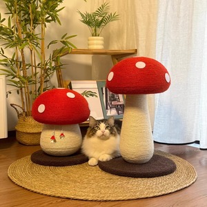 Cat tree, mushroom-shaped sisal rope, cat scratching <b>post</b>, non-shedding scratching <b>post</b>, small cat tree, space-saving, - Product Image 1