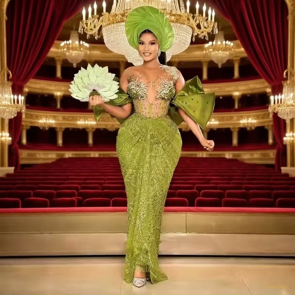 wedding gown for bride green