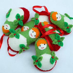 Lot de décorations de Noël artisanales en feutre, style Babouchka Matryoshka, poupées gigognes russes, cadeau de fêtes - Product Image 2