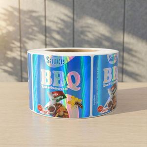 FX 100% Waterproof & Tearproof <b>Vinyl</b> <b>Self</b> <b>Adhesive</b> <b>Roll</b> Labels Custom Printed Stickers for Promotion and Food Use - Product Image 5