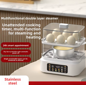 Cuiseur à œufs grande capacité pour la maison, cuiseur à œufs portable, cuiseur vapeur électrique multifonctionnel, machine à petit-déjeuner à double couche avec minuterie - Product Image 5