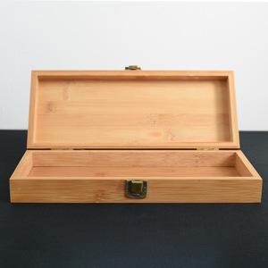 Bamboo Wood Storage <b>Box</b> 24x8.2x5cm Flip Top Jewelry Organizer Desktop Fountain <b>Pen</b> Calligraphy Brush Packaging <b>Box</b> - Product Image 1
