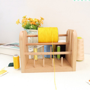 Support de bobine en bois avec bobines rotatives pour outils de broderie, organisateur de rangement de bureau, fournitures artisanales durables - Product Image 5