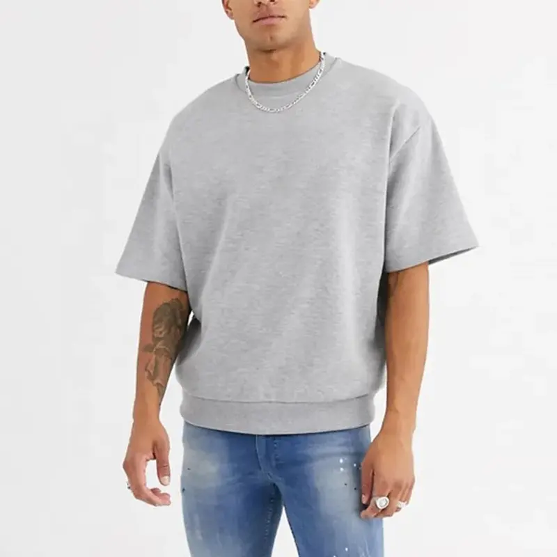 300g 100% algodón peso pesado Streetwear camiseta lisa precio barato alta calidad hombres camiseta de gran tamaño