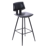 Tabouret de bar en métal noir fait à la main chaises hautes de cuisine tabouret de bar en cuir en gros tabourets de bar de luxe modernes du milieu du siècle