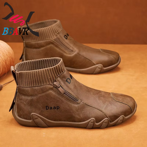 Botas Retro Británicas para Hombre 2026, Zapatos Casuales de Cuero de Caña Alta, Antideslizantes, Resistentes al Desgaste, Duraderas, para Senderismo, Primavera - Product Image 1