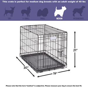 Cages pour animaux de compagnie en métal nouvellement améliorées La caisse pour maisons à chiens comprend un panneau de séparation des pieds de protection du sol anti-fuite - Product Image 3