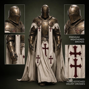 Traje de Armadura de Caballero Templario Hecho a Mano – Disfraz Medieval de Cruzado con Placas de Protección Completa Farjana - Product Image 1