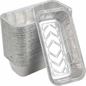 750ml Disposable <b>Aluminum</b> Mini Loaf Pan <b>Container</b> with Plastic Lid Recyclable Food Grade Baking Tray RE216 - Product Image 1