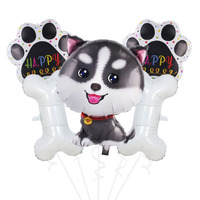 Ballon en aluminium Husky Kirky Bones pour chien de compagnie pour la décoration de fête de chien