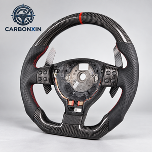 Volante de fibra de carbono y cuero con palanca de cambios de 3 velocidades para VW Bora Polo Mk5 Golf 5 R Line GTI 2007-2018 Jetta - Product Image 5