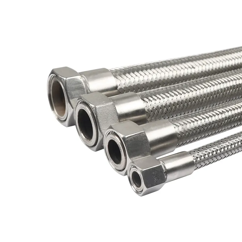 Industrial full 304 stainless steel food grade metal hose sanitary quick fitting corrugated pipe metal braided mesh hose