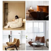 Canapé paresseux moderne en velours, compressé sous vide, fauteuil de sol, chaise longue individuelle douce pour salon et chambre à coucher