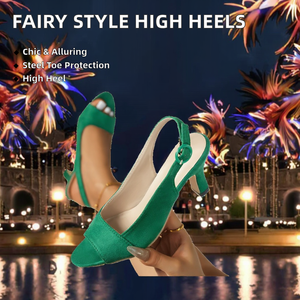 Sandalias de Primavera y Verano para Mujer Baotou 858-1, Nuevas Sandalias de Tacón Alto Puntiagudas con Punta de Acero, Transpirables, Estilo Hada, Plantilla de Goma - Product Image 2