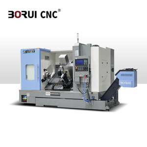Tour CNC à banc incliné robuste certifié CE BR570DY avec axe Y et tourelle porte-outils motorisée BMT55 pour composants aérospatiaux - Product Image 2