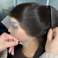 Perruque vietnamienne sans colle à densité 250 % en cheveux humains vierges, alignés, non traités, avec dentelle frontale, vente en gros directe d'usine pour femmes noires