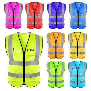 Gilet <span class=keywords><strong>de</strong></span> sécurité <span class=keywords><strong>de</strong></span> classe 2 à 4 poches, fermeture éclair noire, haute visibilité, <span class=keywords><strong>veste</strong></span> <span class=keywords><strong>de</strong></span> sécurité pour la construction, Colete Refletivo avec logo - Product Image 5