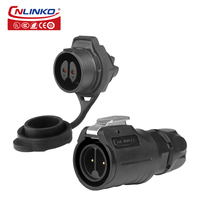 Cnlinko lp16 fonction d'alimentation 2 broches vis de câblage en plastique connecteur de prise d'aviation pôle type de vis de verrouillage connecteur étanche IP68