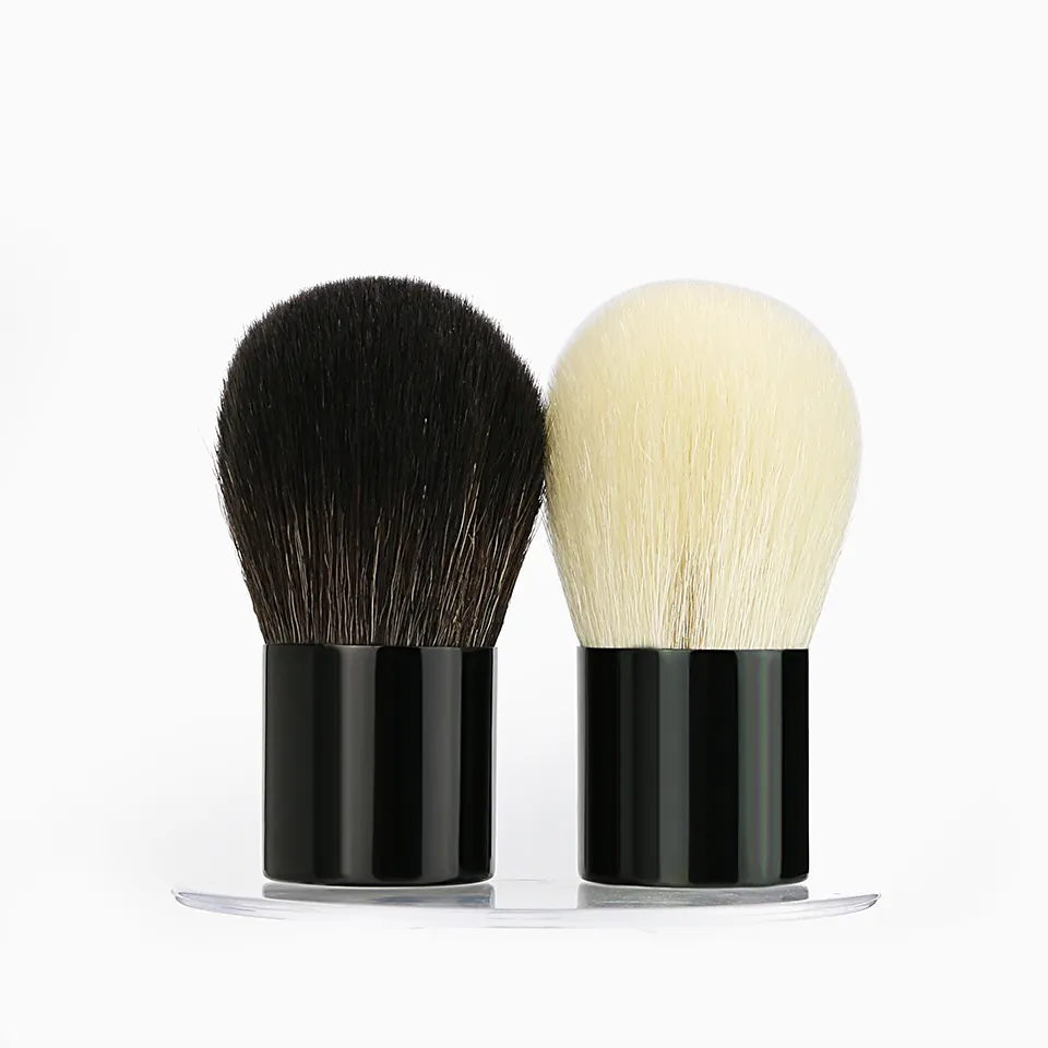 BEILI Custom LOGO Natural Goat Hair Aluminum Tube Mini Kabuki Makeup Brush for Travel Cosmetic Tool Pinceaux Maquillage