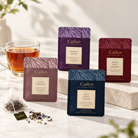 Emballage de sachets de thé en feuille métallique haute barrière, résistant à l'humidité, avec fermeture à trois côtés pour l'emballage des sachets de thé