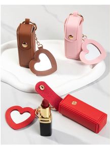 Supplier Heart Shaped Lipstick Holder Keychain With Mirror Sweet Novelty Gift for Valentine's Day, Birthday, Bridesmaid Souvenir - Product Image 3