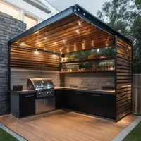 Armoires de cuisine modernes en acier inoxydable 304 pour l'extérieur, avec design modulaire, taille personnalisable