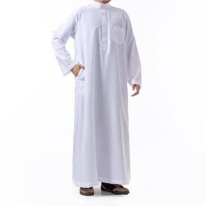 Thobe Tradizionale da Uomo, Abbigliamento Islamico, Veste Araba Jubba con Colletto Alto, Maniche Lunghe, Tessuto Setoso, Vendita all'Ingrosso - Product Image 2