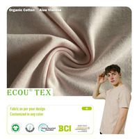 Tissu en jersey simple de coton biologique et viscose d'aloe vera ultra-doux, respirant et confortable pour vêtements ajustés toutes saisons