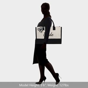 <b>Wedding</b> Bridal Shower Bachelorette Party Engagement Honeymoon Personalized <b>Gifts</b> Big Size Canvas Tote Bag for <b>Bride</b> - Product Image 4