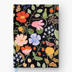 Custom Floral Print Hard Case A5 Linen Fabric Lined Paper Journal Diary Notebook For Gift