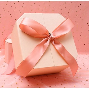 Custom <b>Wedding</b> Octagonal Flip Top Ribbon Lipstick Paper Gift <b>Box</b> - Product Image 2