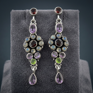 Art Palace <b>Fine</b> <b>Stud</b> Silver <b>Earrings</b> with Natural Gemstone for Party Jewelry - Product Image 2