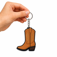 Porte-clés personnalisé en PVC souple, double face, coloré et flexible avec logo pour femme, idéal pour la décoration des bottes et des vêtements quotidiens