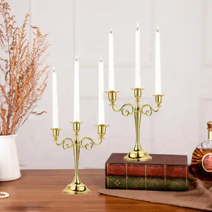Métal Or Bronze <span class=keywords><strong>Noir</strong></span> Argent Européen Élégant <span class=keywords><strong>Bougeoir</strong></span> candélabre décoration de mariage Candélabre <span class=keywords><strong>Chandelier</strong></span> - Product Image 5