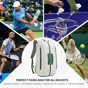 Zaino Impermeabile e Traspirante per Racchette da Tennis e Pickleball, Borsa per Racchette da Squash e Badminton con Scomparto per Scarpe, Design Personalizzabile - Product Image 6