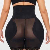 LYNMISS Leggings BBL avec coussinets de hanche, rehausseur de fesses, design en dentelle transparente, taille haute, gaine amincissante avec rembourrage des hanches