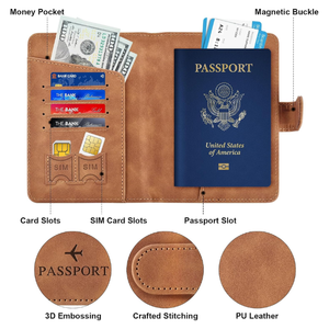 Estuche para tarjetas <span class=keywords><strong>de</strong></span> crédito y pasaporte <span class=keywords><strong>de</strong></span> viaje <span class=keywords><strong>de</strong></span> cuero PU con logotipo personalizado al por mayor cartera personalizada para documentos <span class=keywords><strong>de</strong></span> viaje DIY - Product Image 4