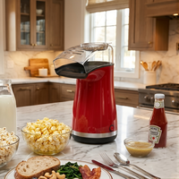 Machine à Popcorn à Air Chaud de Comptoir 1100W Sans Huile, Capacité 100g, Cycle Rapide, Idéale pour la Vente au Détail