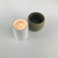 Pot de bougie rond en béton de marbre de pierre naturelle fait à la main support de ciment pour la décoration de la maison