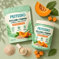 PEITEBIO Psyllium Pumpkin Hairball Fiber Powder Saveur Poulet et Malt 120g pour chats – Soutien digestif et anti-boules de poils