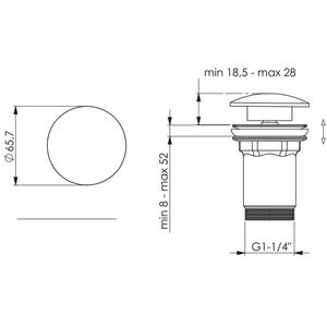 1 \ "1/4 \" STP Slip-On Drain con tapa de cerámica blanca Herramienta de torneado Categoría de producto - Product Image 3