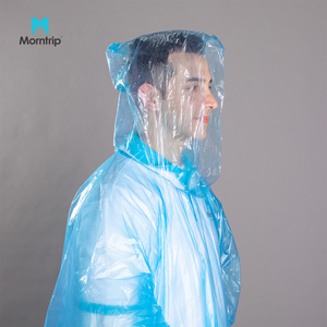 Vente chaude Poncho de pluie jetable en plastique transparent imperméable en PE imperméable facile à transporter Vêtement de pluie d'extérieur avec capuche - Product Image 1