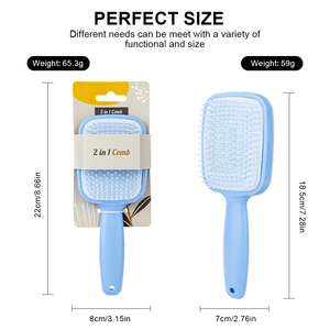 Spazzola Districante per Capelli Ricci con Logo Personalizzato, Pettine Quadrato Curvo con Ventilazione per Massaggio del Cuoio Capelluto, Autopulente - Product Image 6