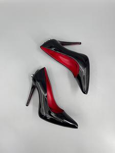 Scarpe da Donna con <span class=keywords><strong>Suola</strong></span> <span class=keywords><strong>Rossa</strong></span>, Punta Affusolata, Tacco Sottile 10cm, Supporto per Arco Plantare, Taglie Grandi, in Vera Pelle, Slip-On, per Serate, Feste e Matrimoni - Product Image 1